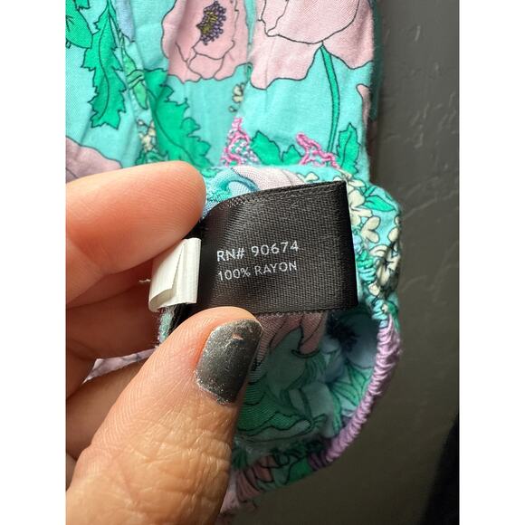 Boston Properfloral flowy blouse womens medium boho prairie peasant bohemian - Picture 5 of 9